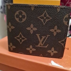 LV brown flower men's wallet